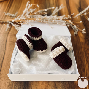 Burgundy Cashmere Mittens & Booties