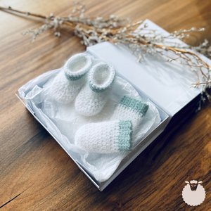 Mint Angora Mittens & Booties