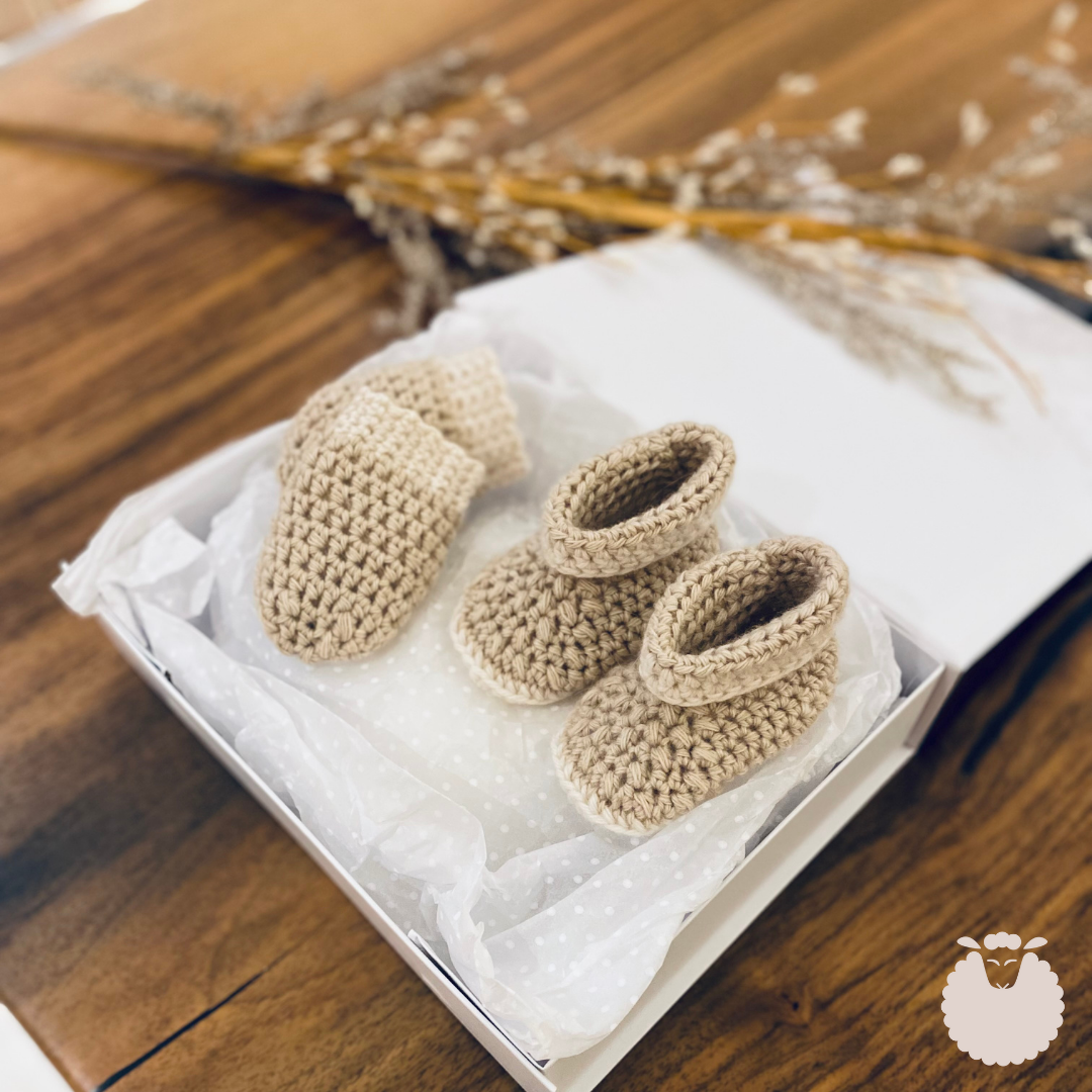 Mocha Cashmere Mittens & Booties