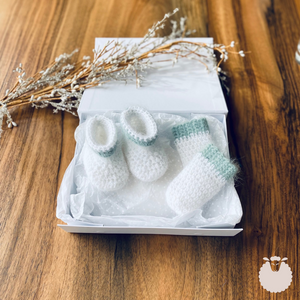 Mint Angora Mittens & Booties