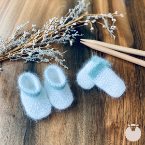 Mint Angora Mittens & Booties