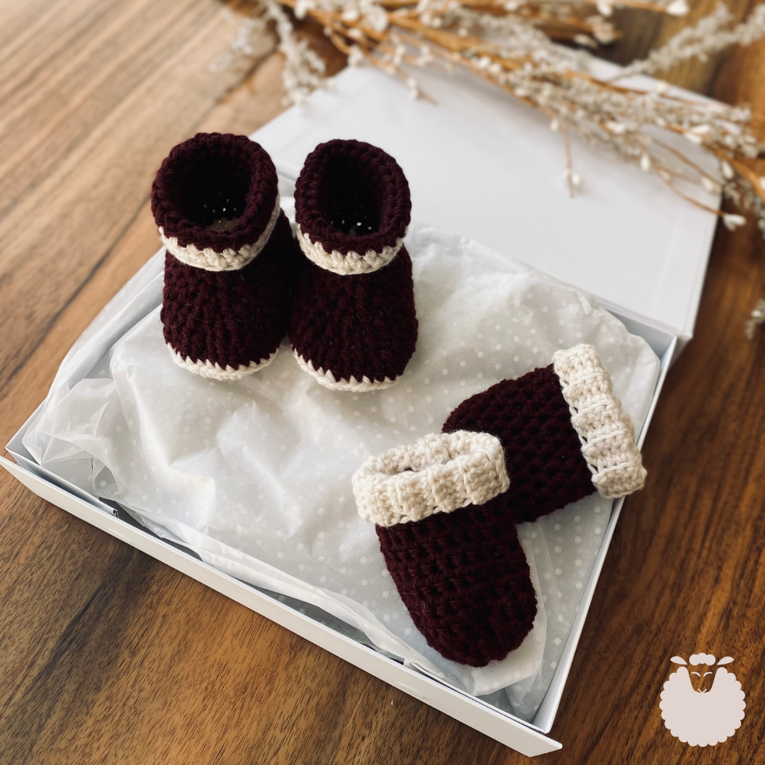 Burgundy Cashmere Mittens & Booties